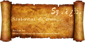 Szalontai Ágnes névjegykártya