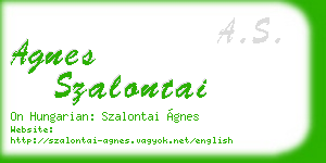 agnes szalontai business card